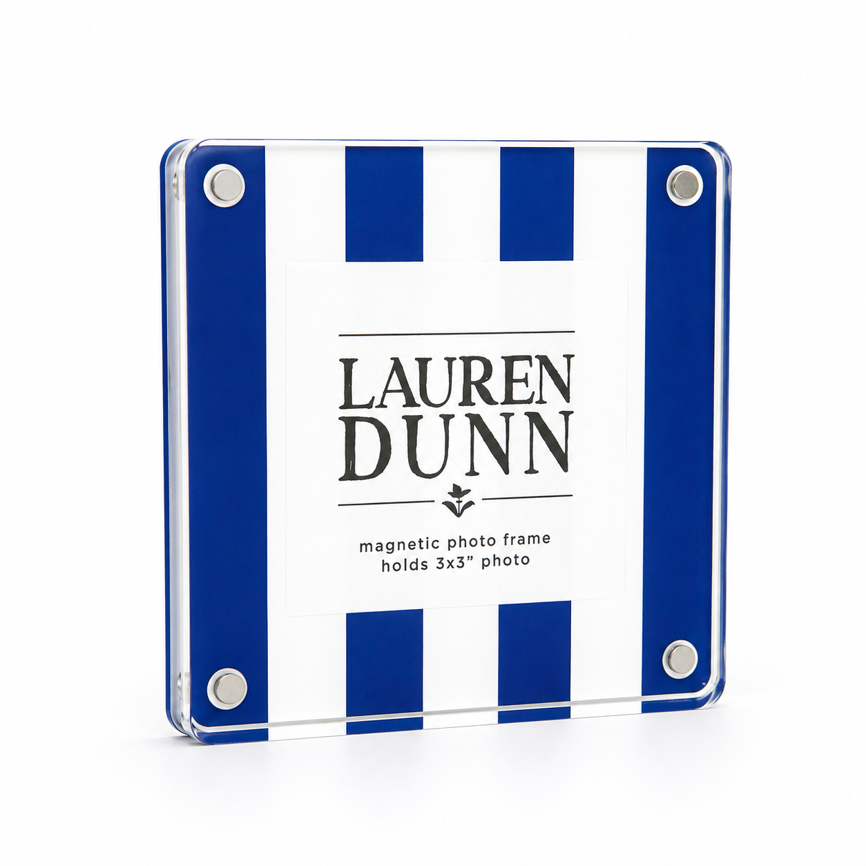 Blue and White Striped Gameday Square Acrylic Frame