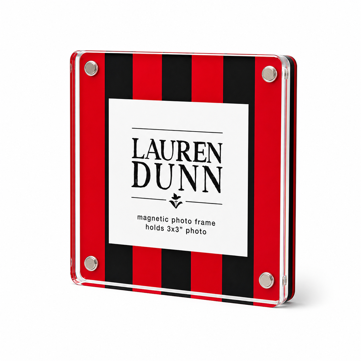 Red and Black Striped Gameday Square Acrylic Frame