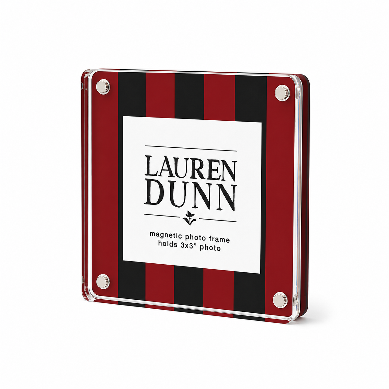 Garnet Red and Black Striped Gameday Square Acrylic Frame