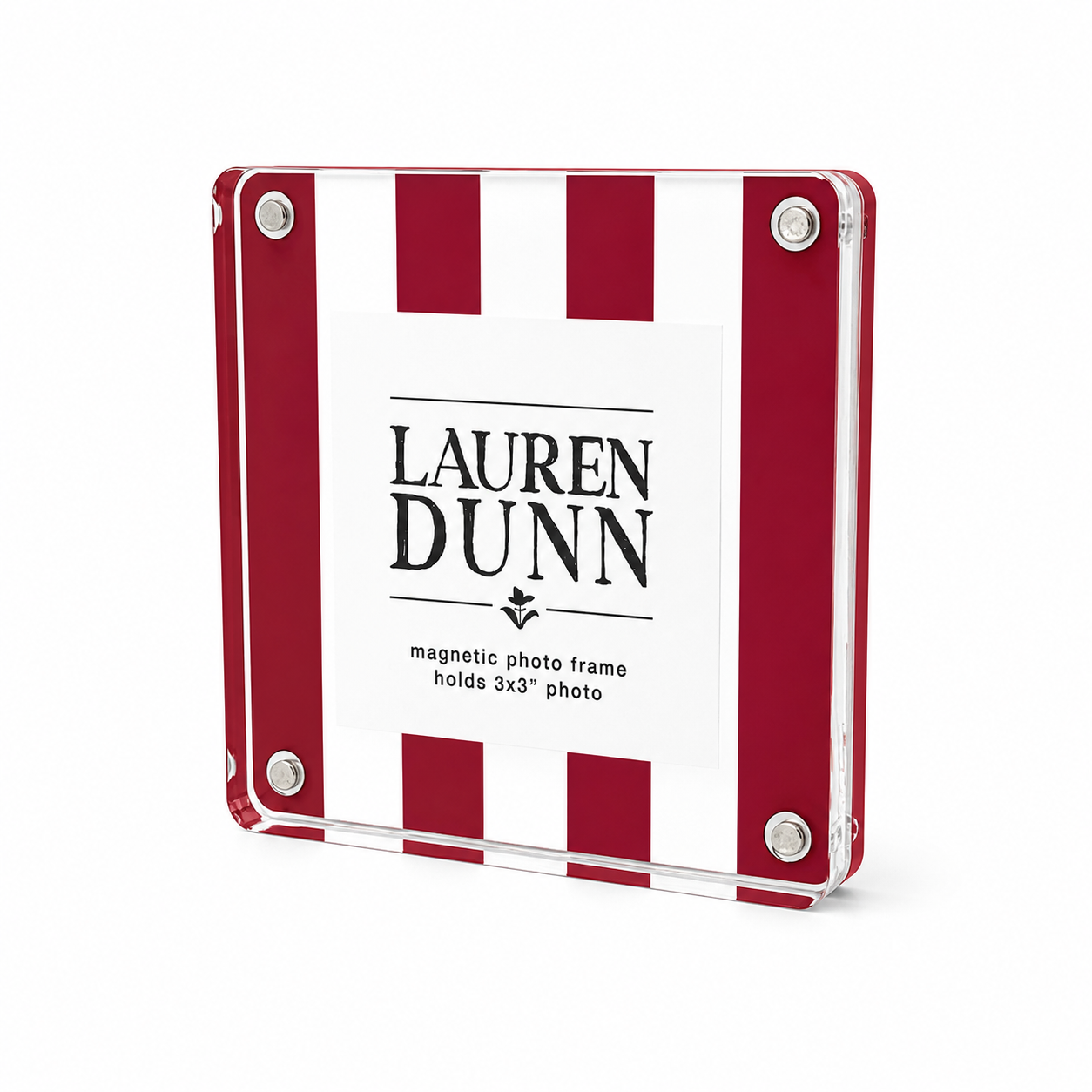 Red and White Striped Gameday Square Acrylic Frame