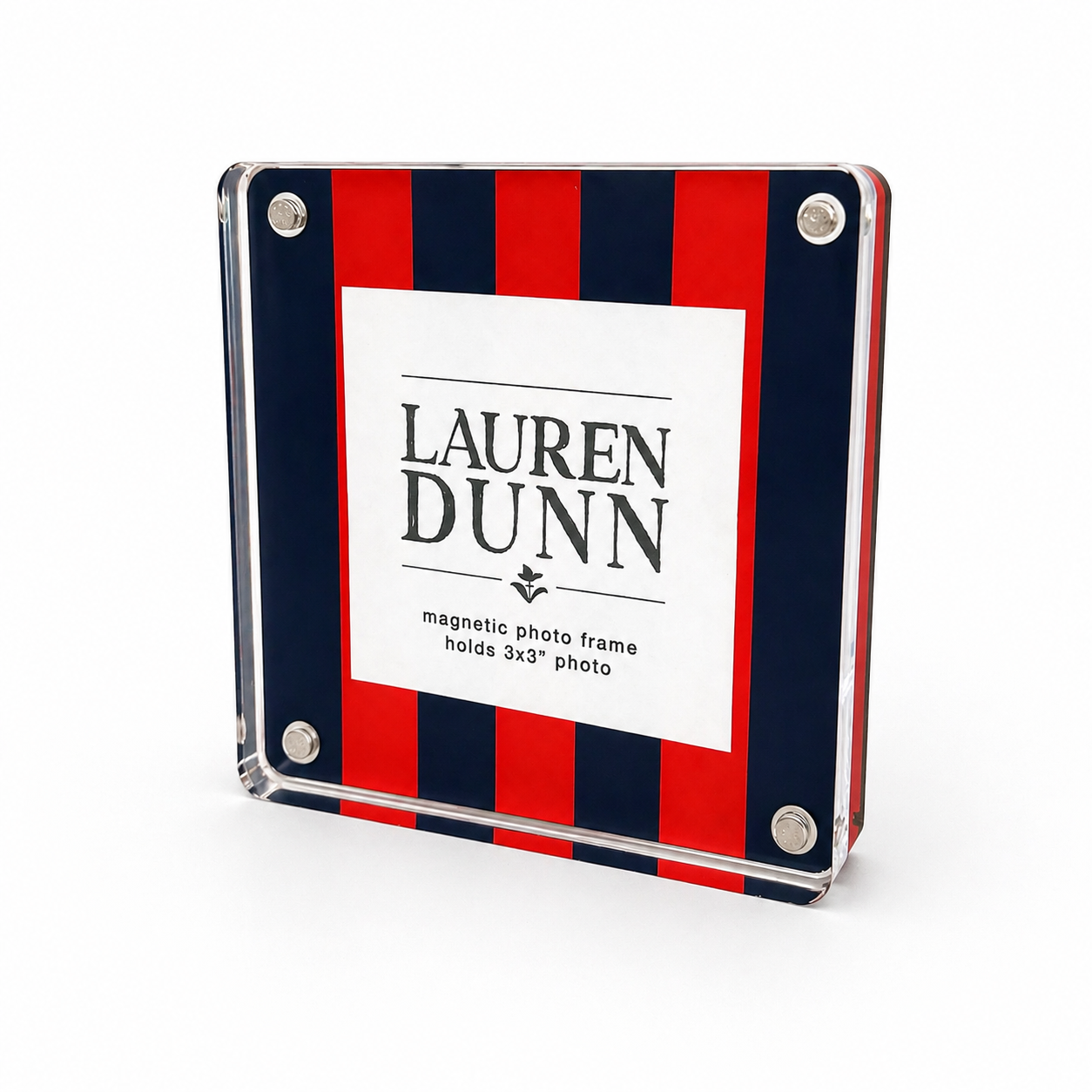 Red and Navy Striped Gameday Square Acrylic Frame