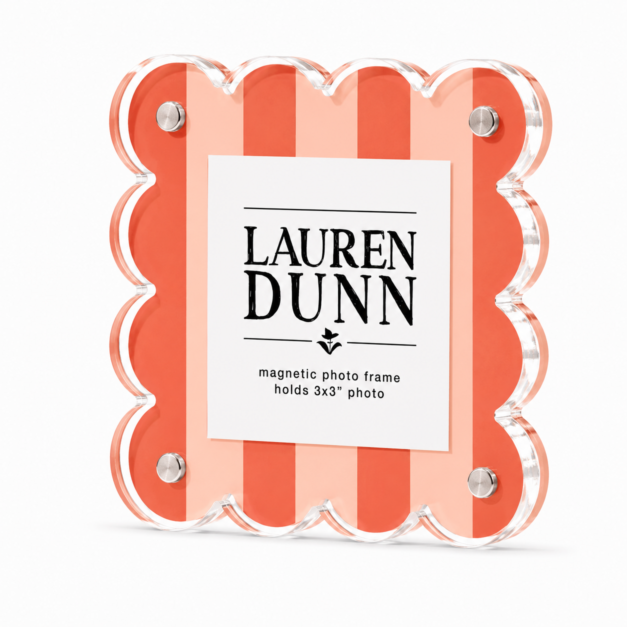 Coral Kiss Scalloped Frame