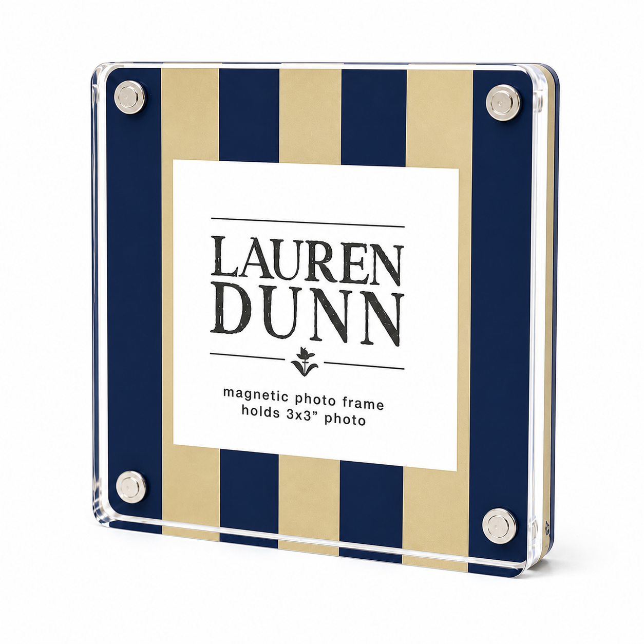 Gold and Blue Striped Gameday Square Acrylic Frame