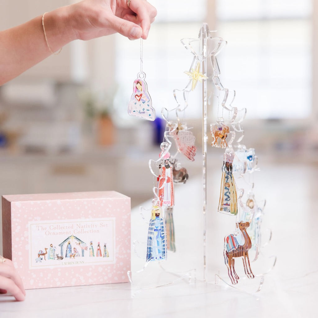 The Collected Nativity Ornament Set + Acrylic Display Tree