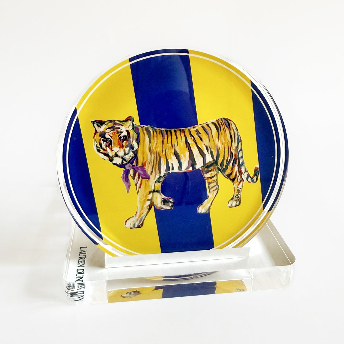 TIGER IN PURPLE GAME DAY COASTER SET