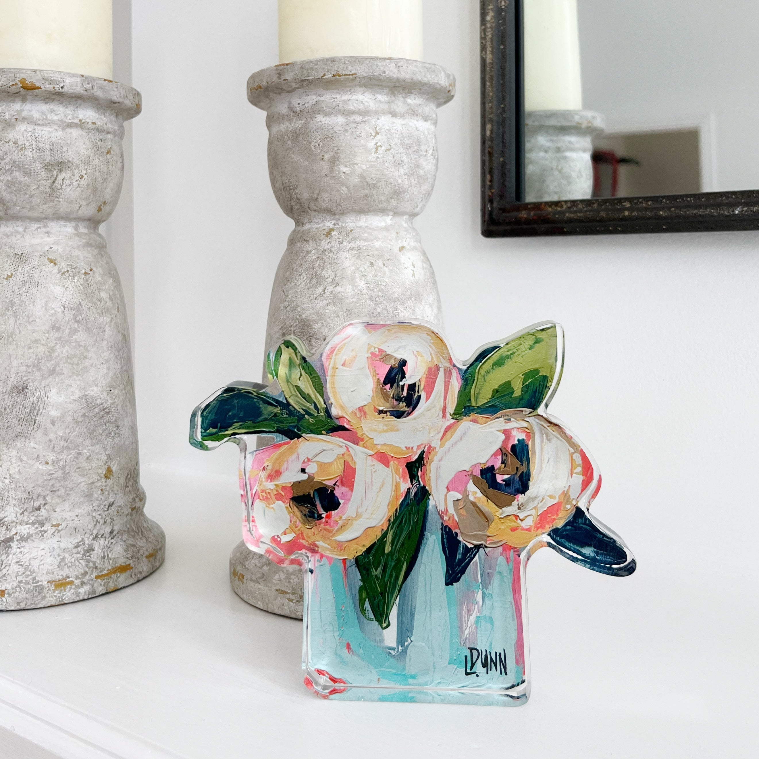 Pink and White Peonies Bloom Block