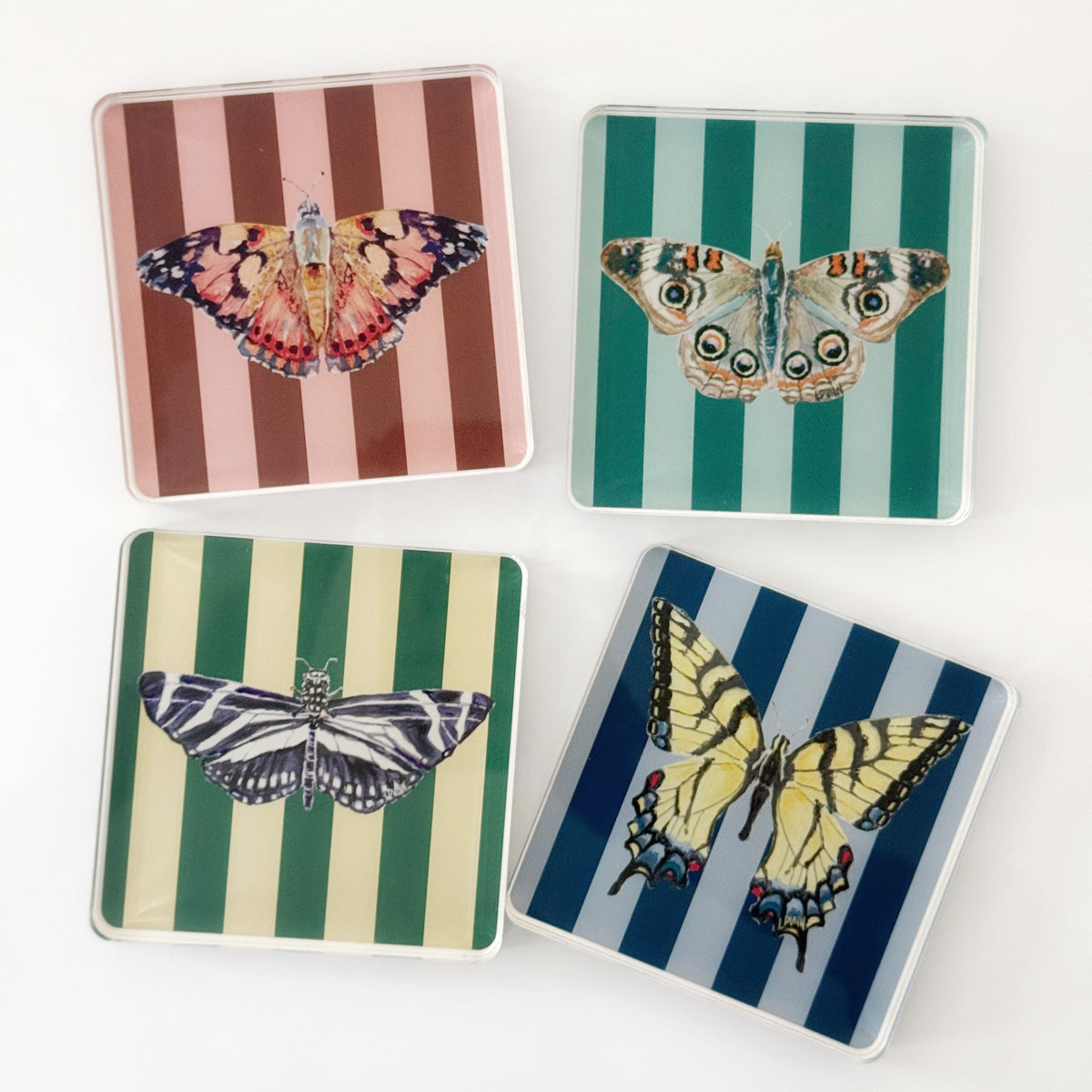 Posh Butterfly Coaster Set