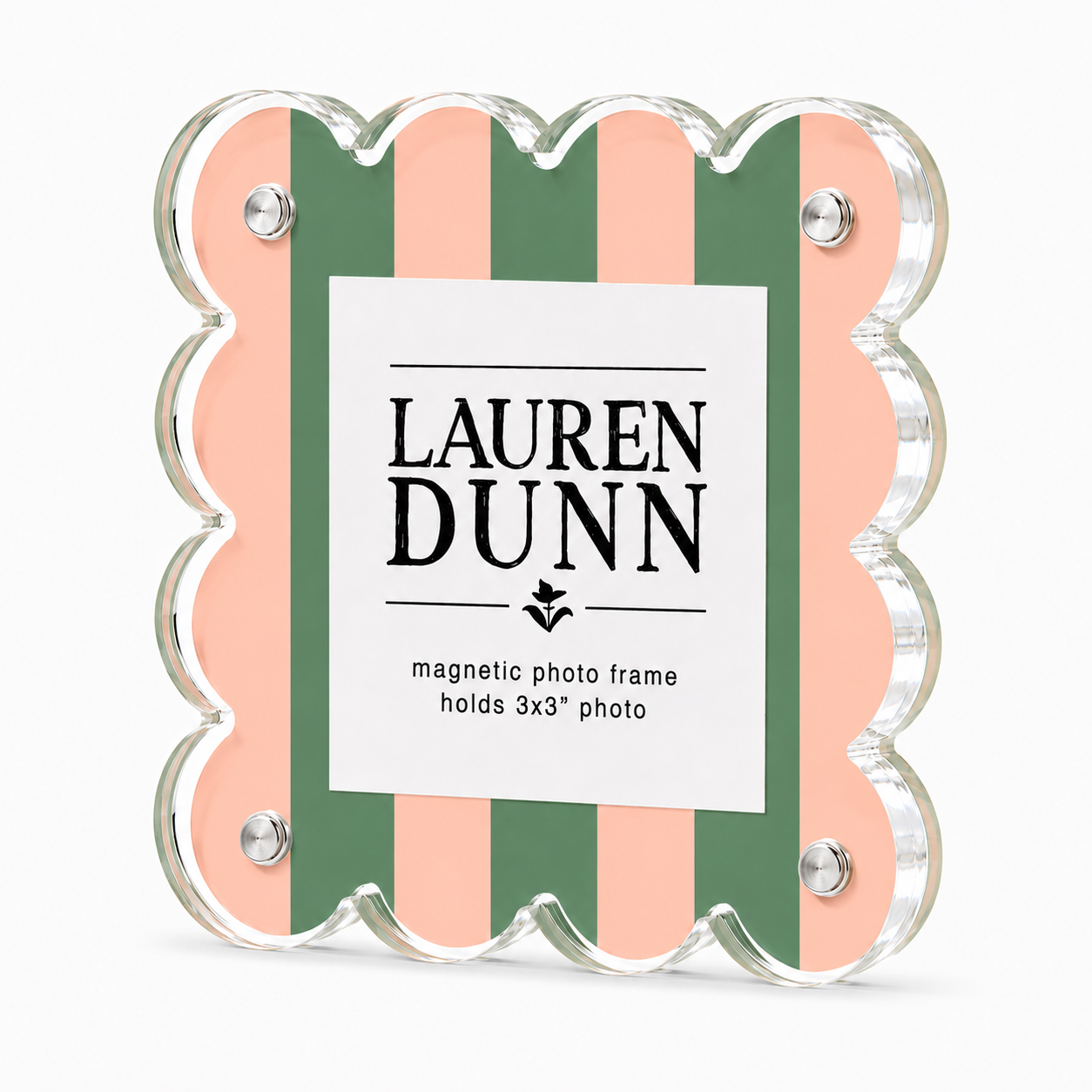 Palm Beach Stripe Scalloped Frame