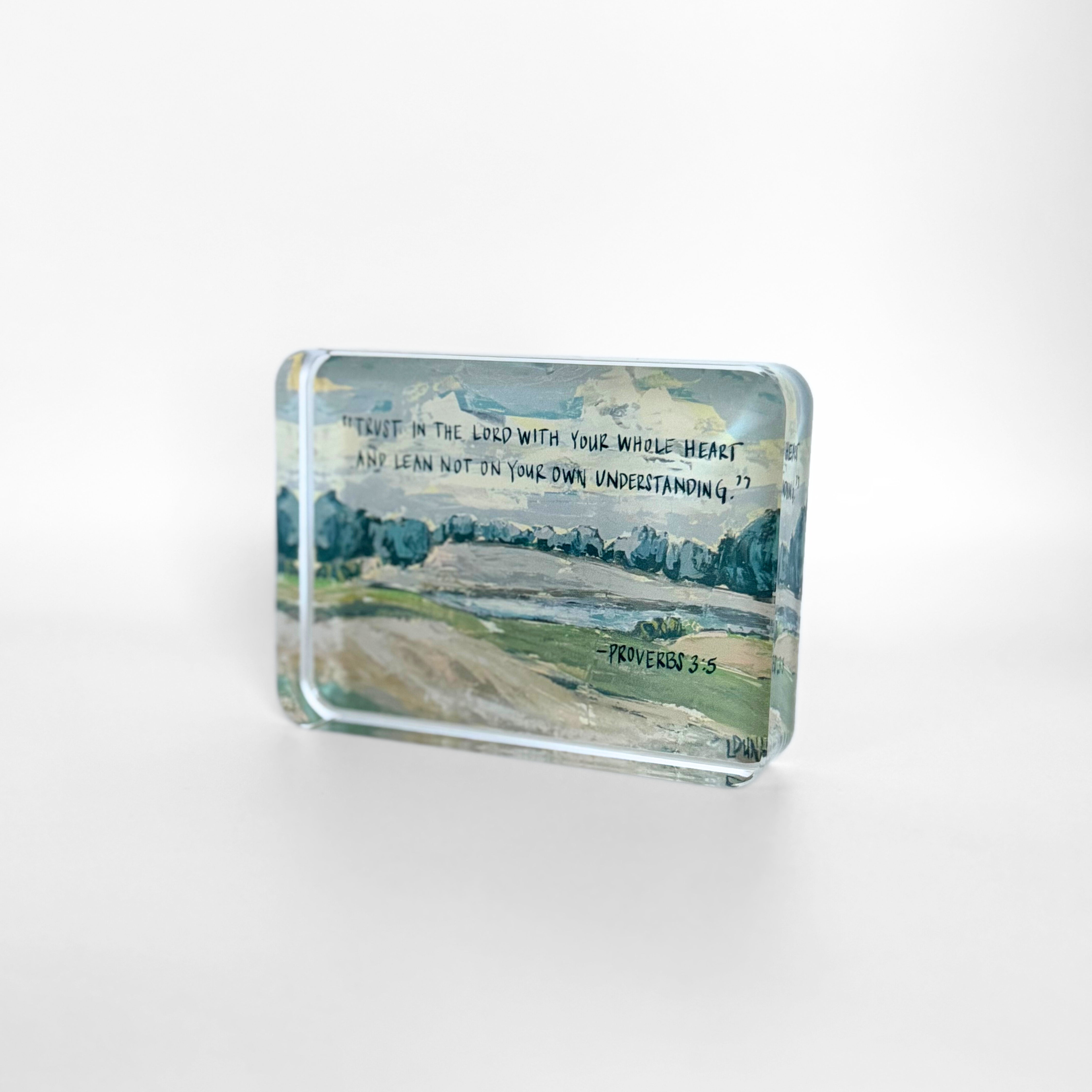 Proverbs 3:5 Acrylic Scripture Block