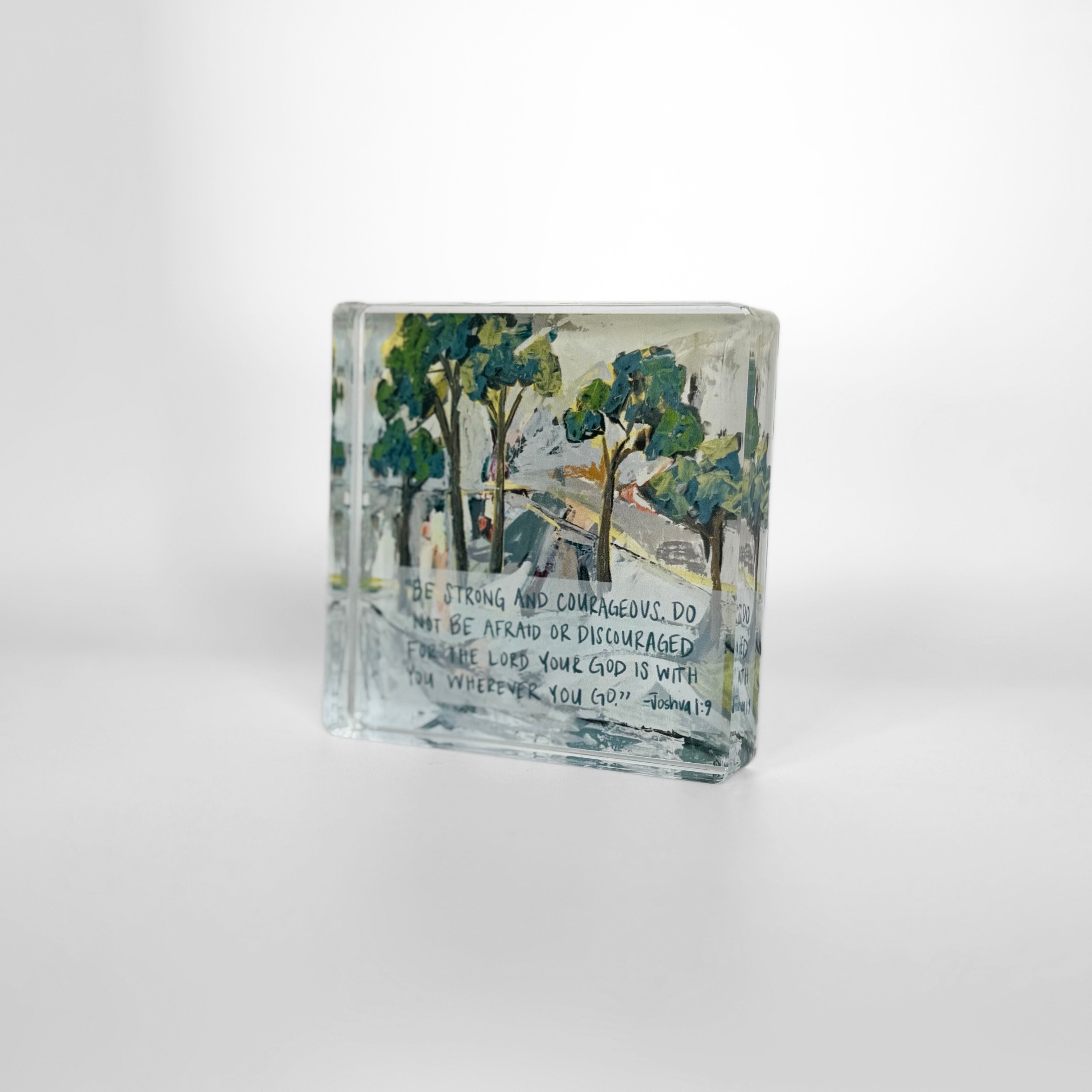 Joshua 1:9 Acrylic Scripture Block