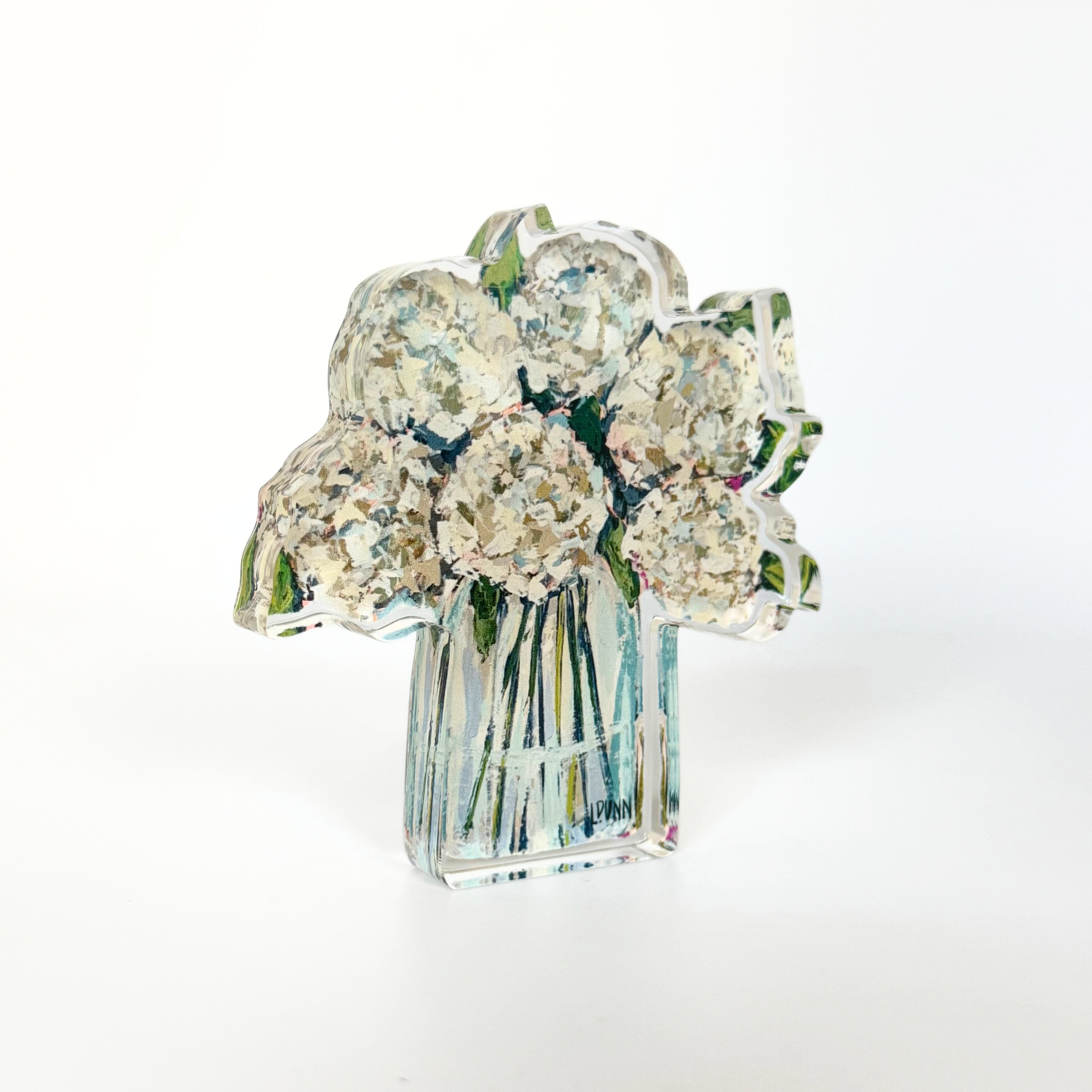 Hydrangeas in Cream Acrylic Floral