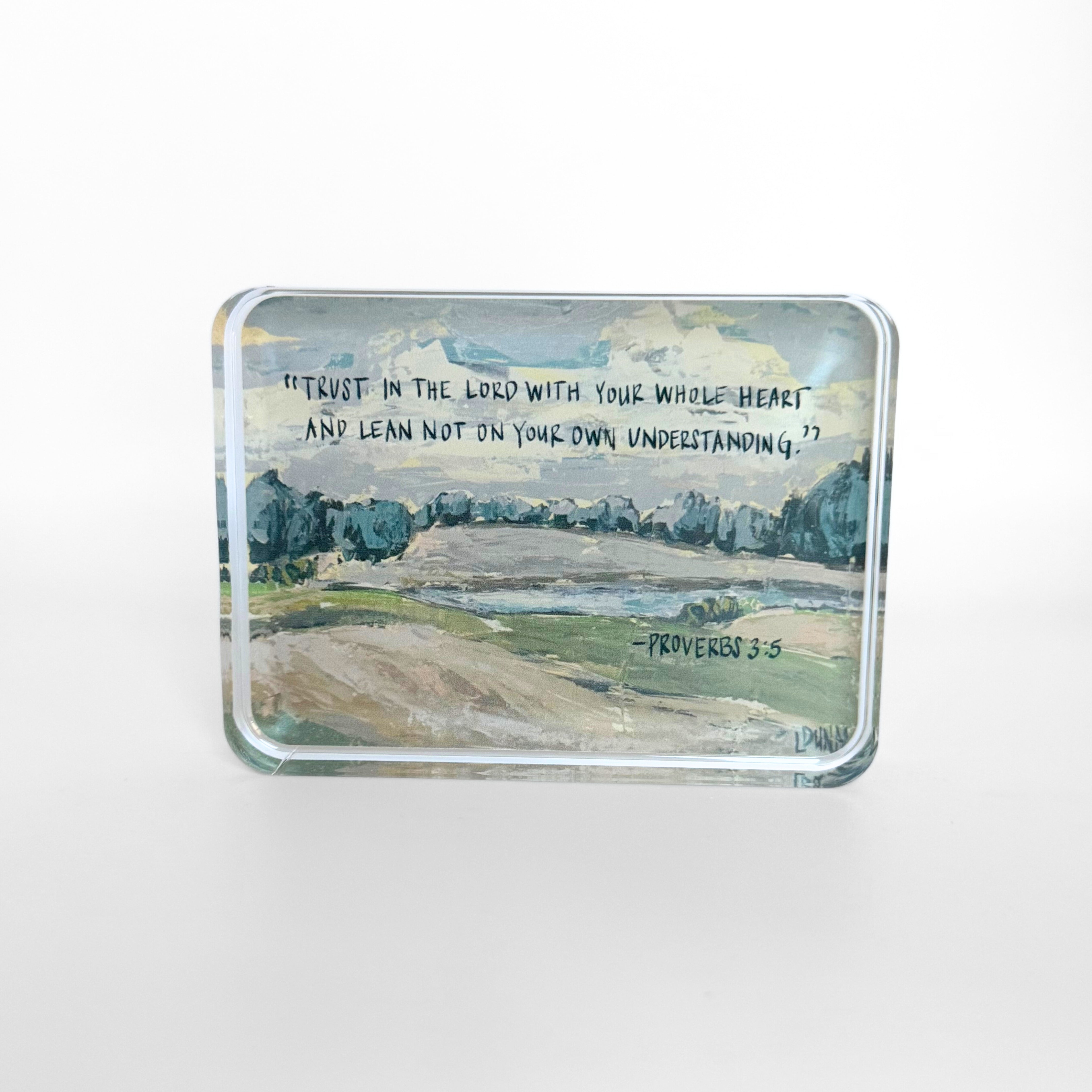 Proverbs 3:5 Acrylic Scripture Block
