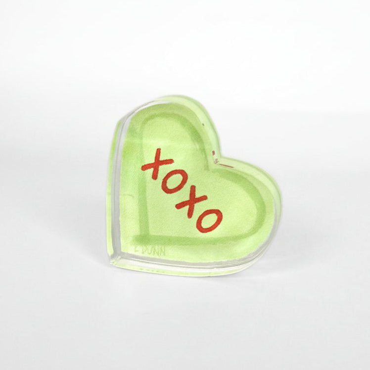 XOXO Green Acrylic "Candy Heart"