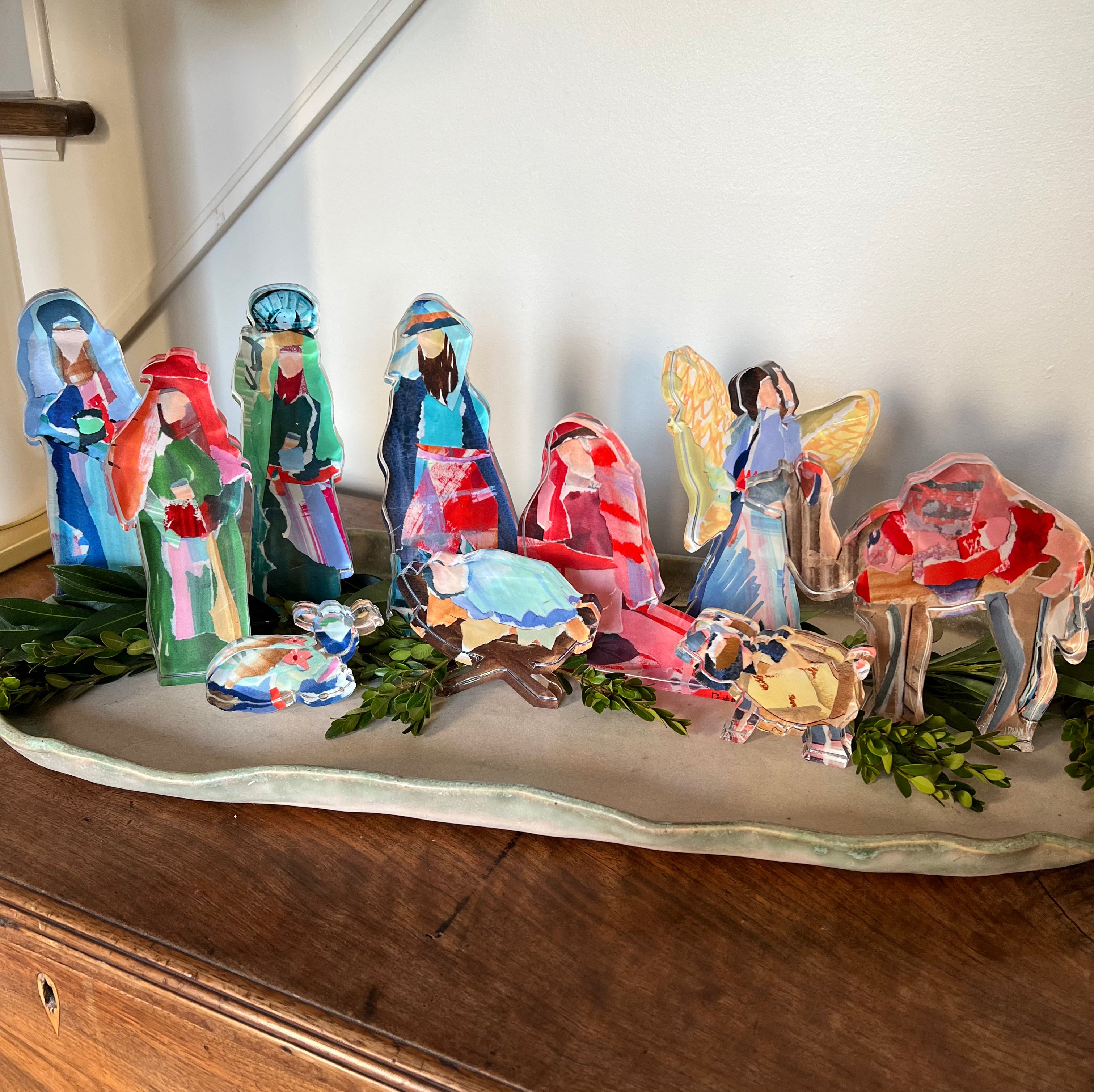 collaged animal add ons with nativity