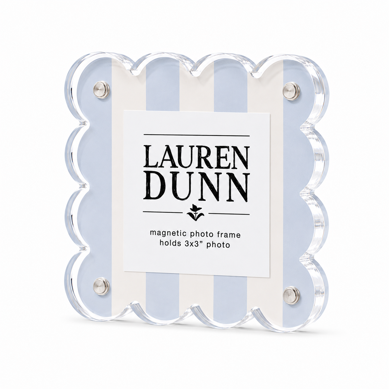 Blue Linen Scalloped Frame