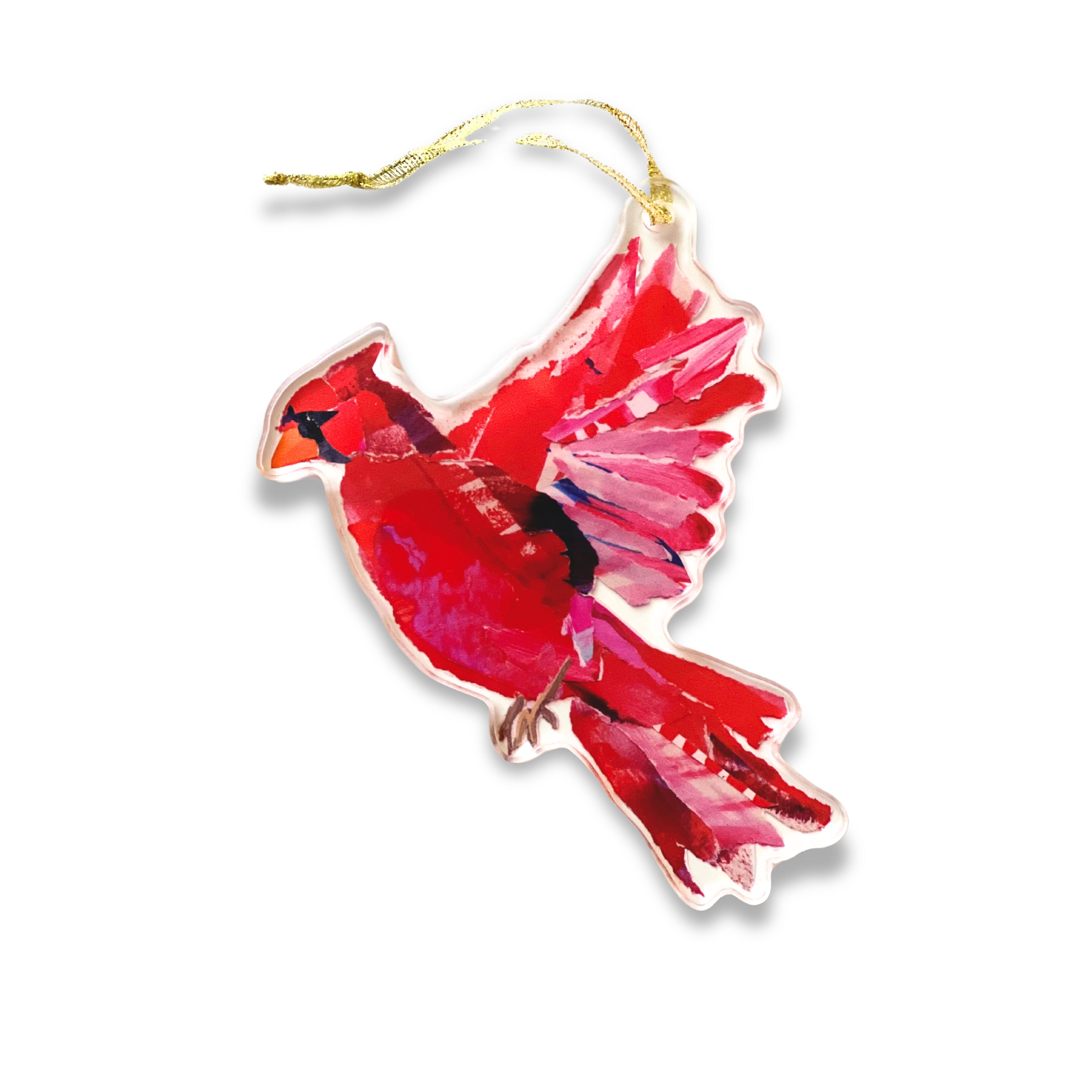 CARDINAL IN FLIGHT ORNAMENT