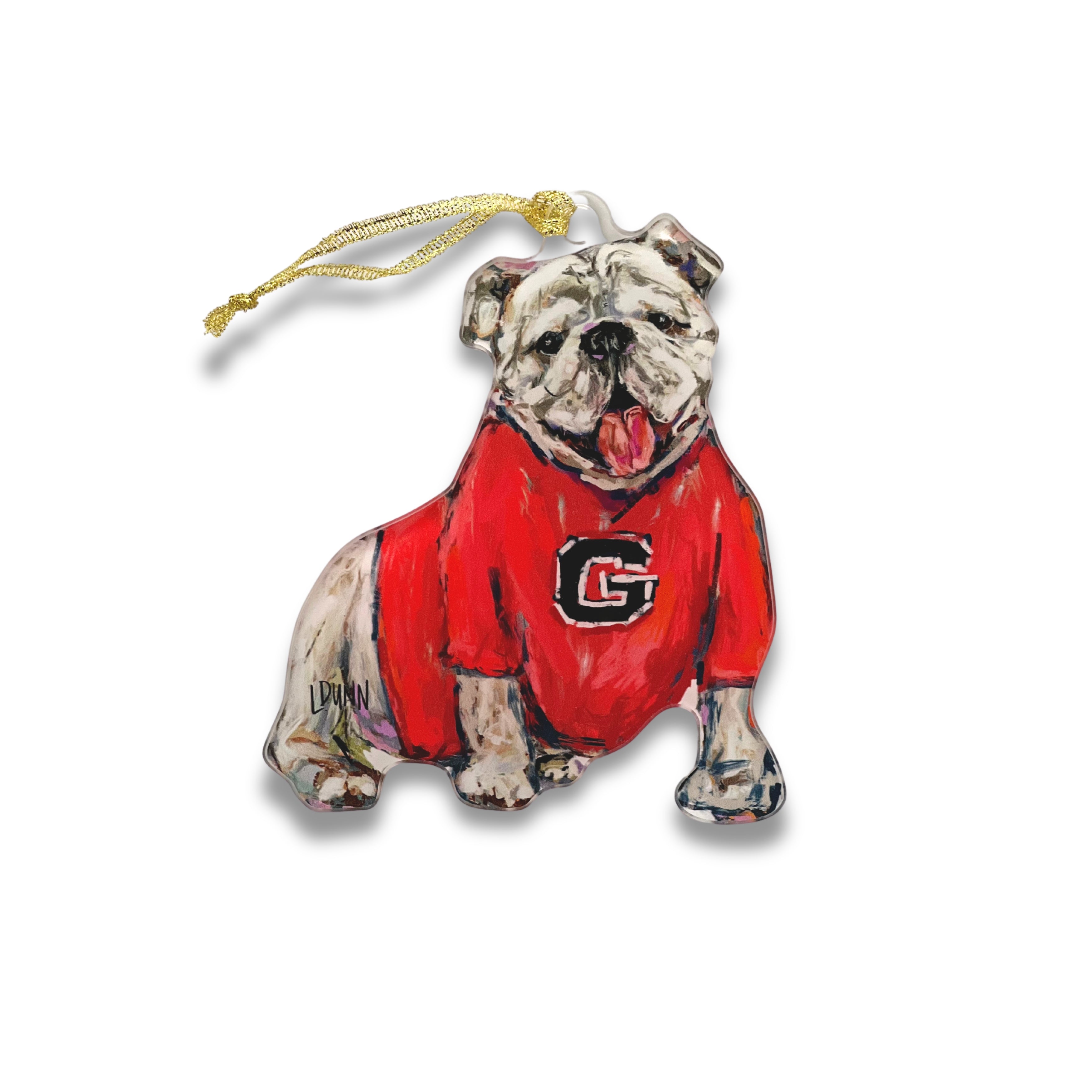 "G" GEORGIA BULLDOG ACRYLIC MASCOT ORNAMENT