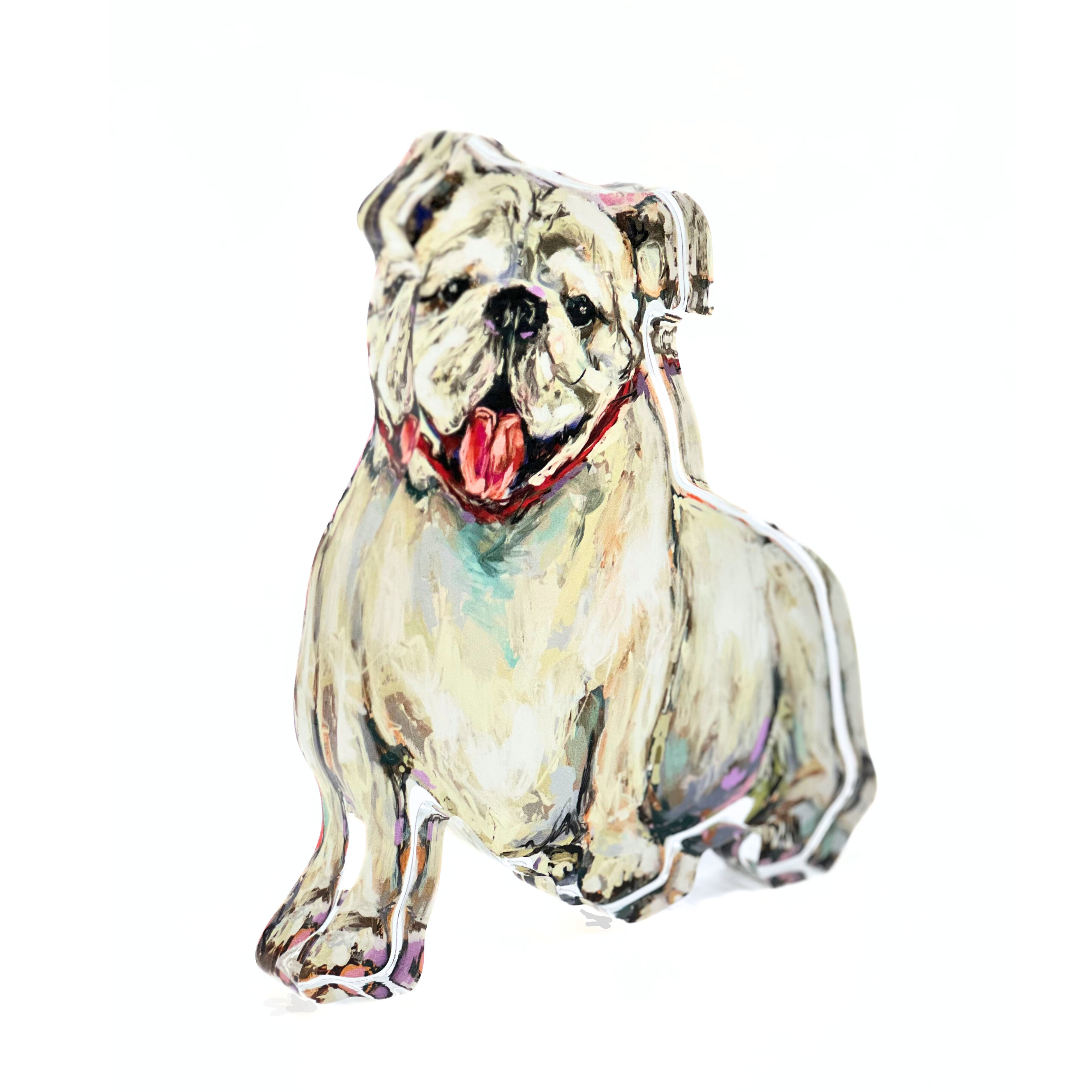 WHITE ACRYLIC BULLDOG