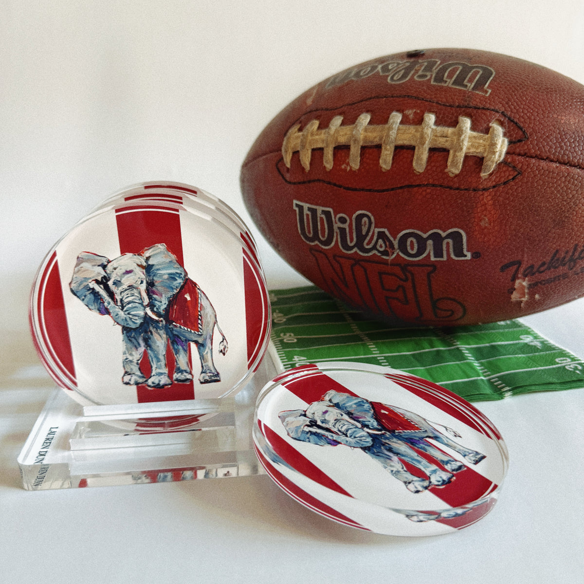 ELEPHANT GAME DAY COASTER SET