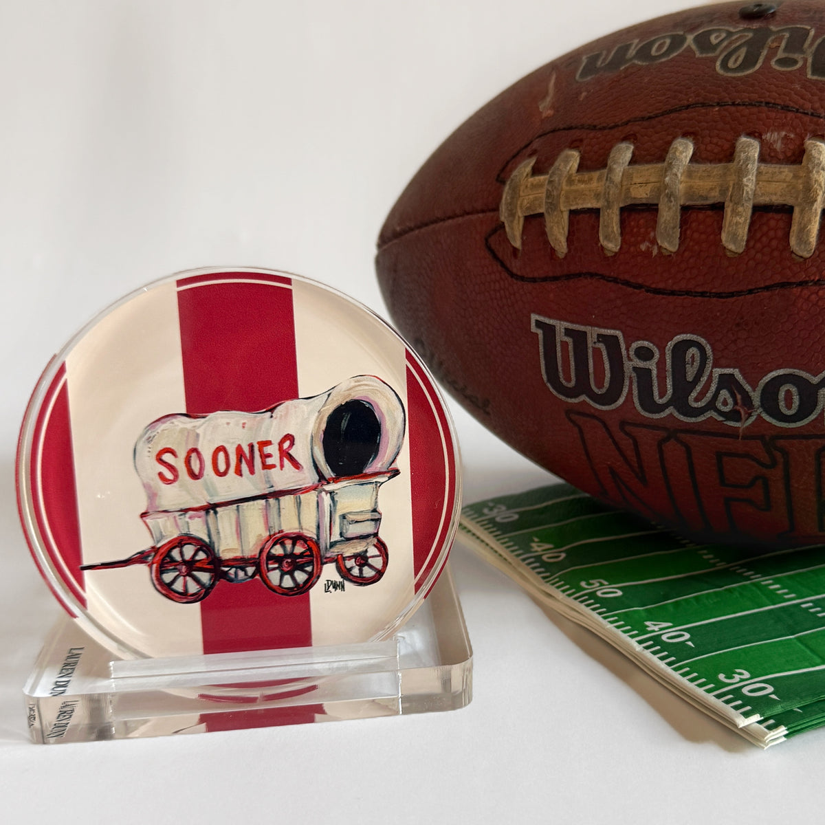 COVERED WAGON GAME DAY COASTER SET