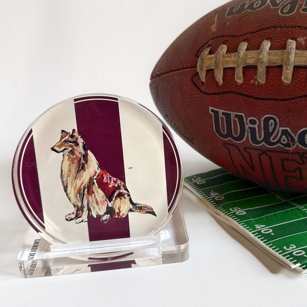 COLLIE GAME DAY COASTER SET