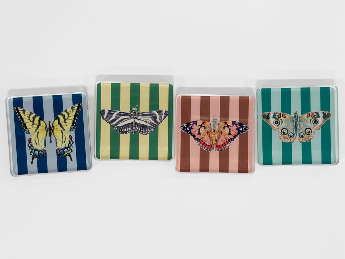 Posh Butterfly Coaster Set