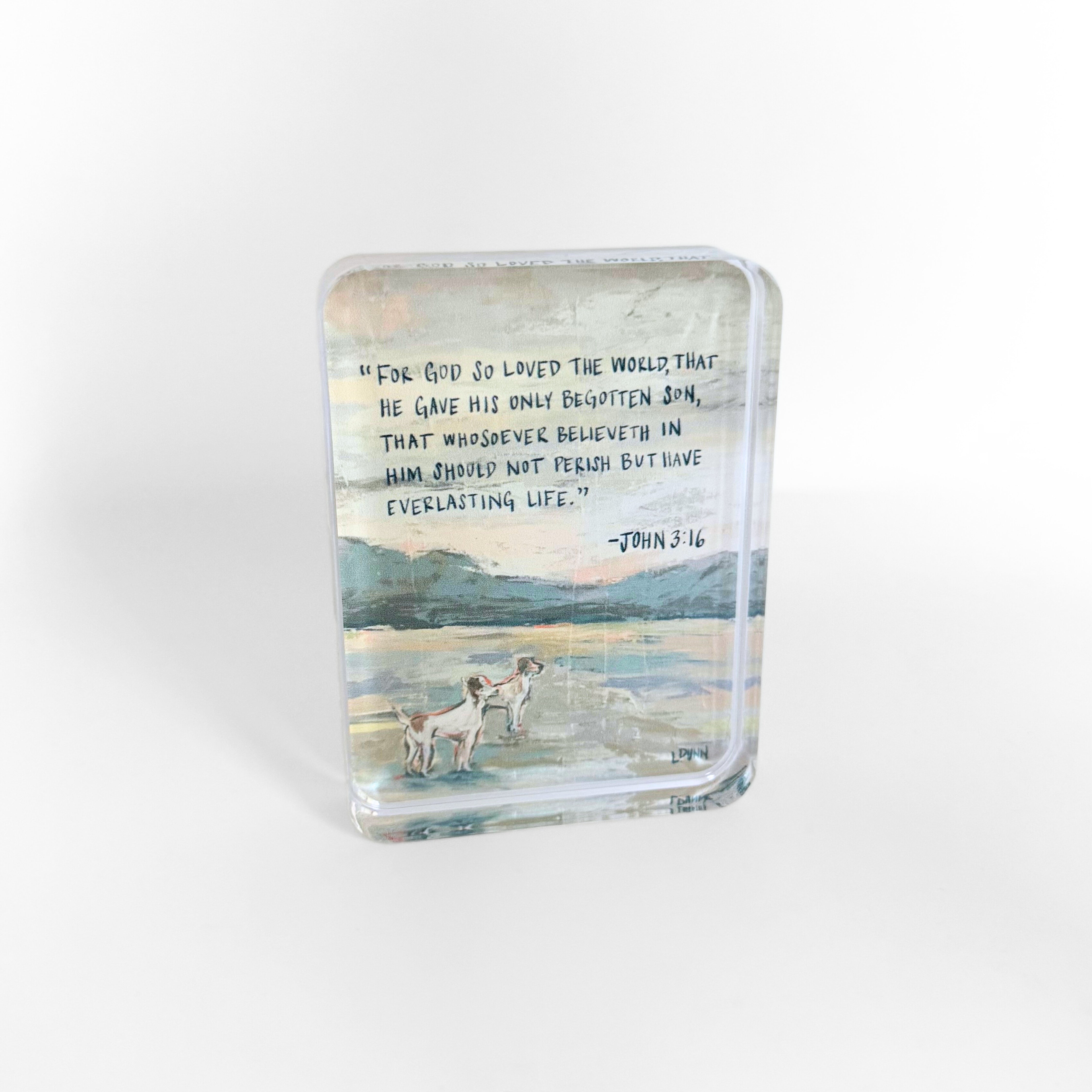 John 3:16 Acrylic Scripture Block