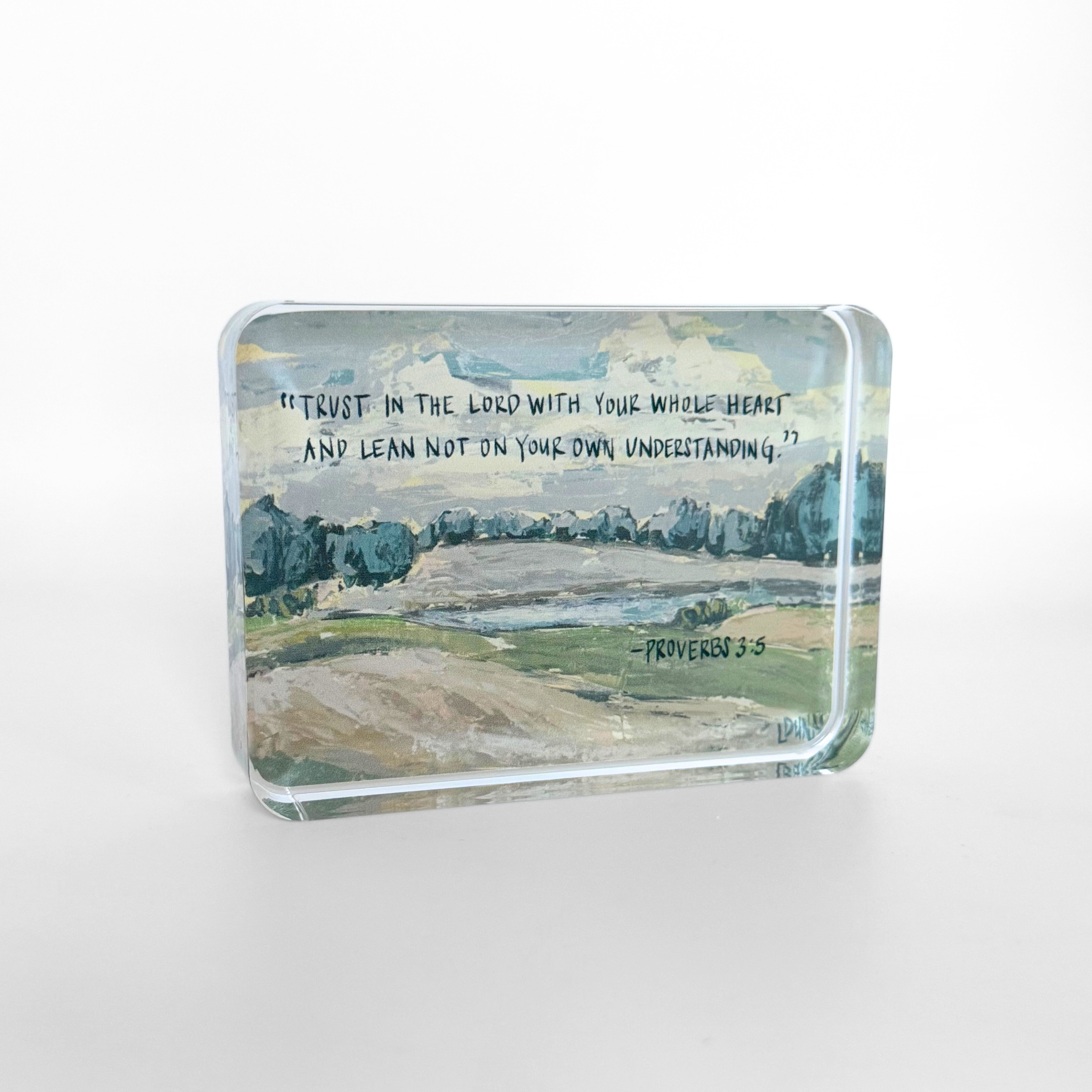Proverbs 3:5 Acrylic Scripture Block