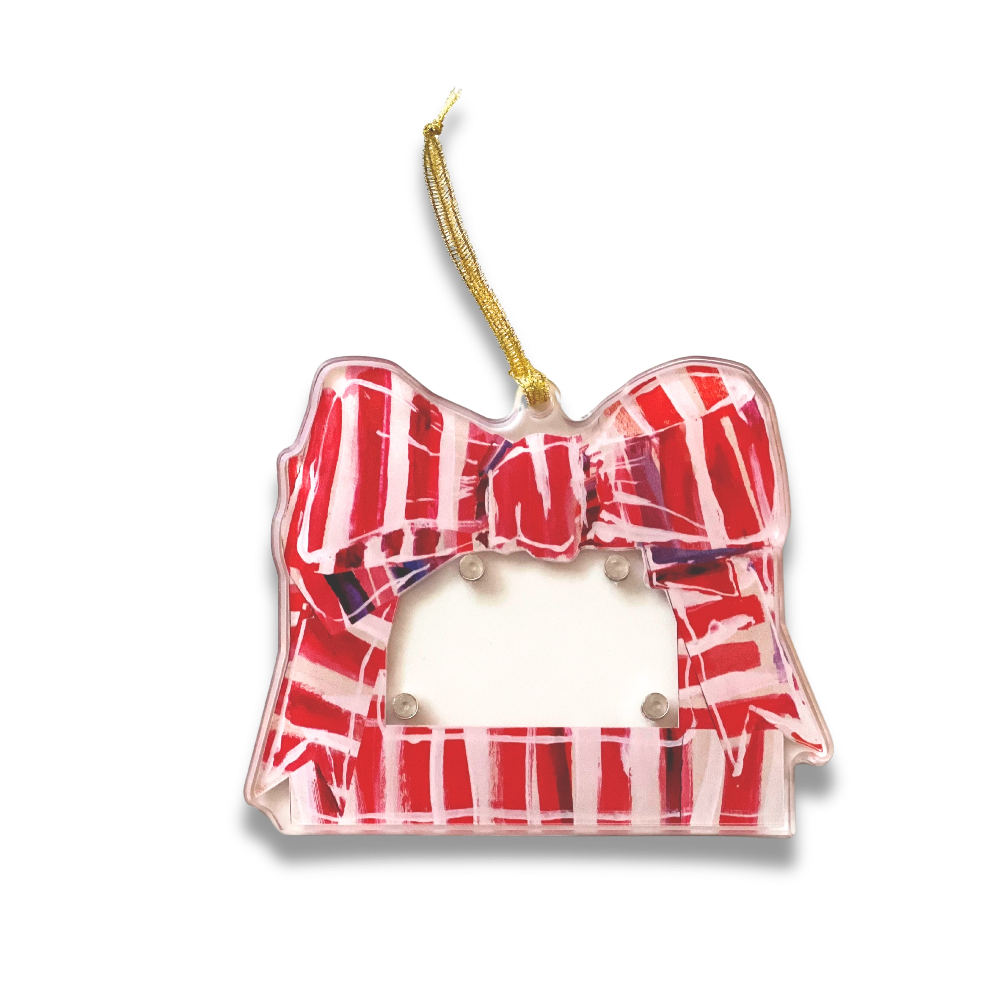 CHRISTMAS BOW FRAME ORNAMENT