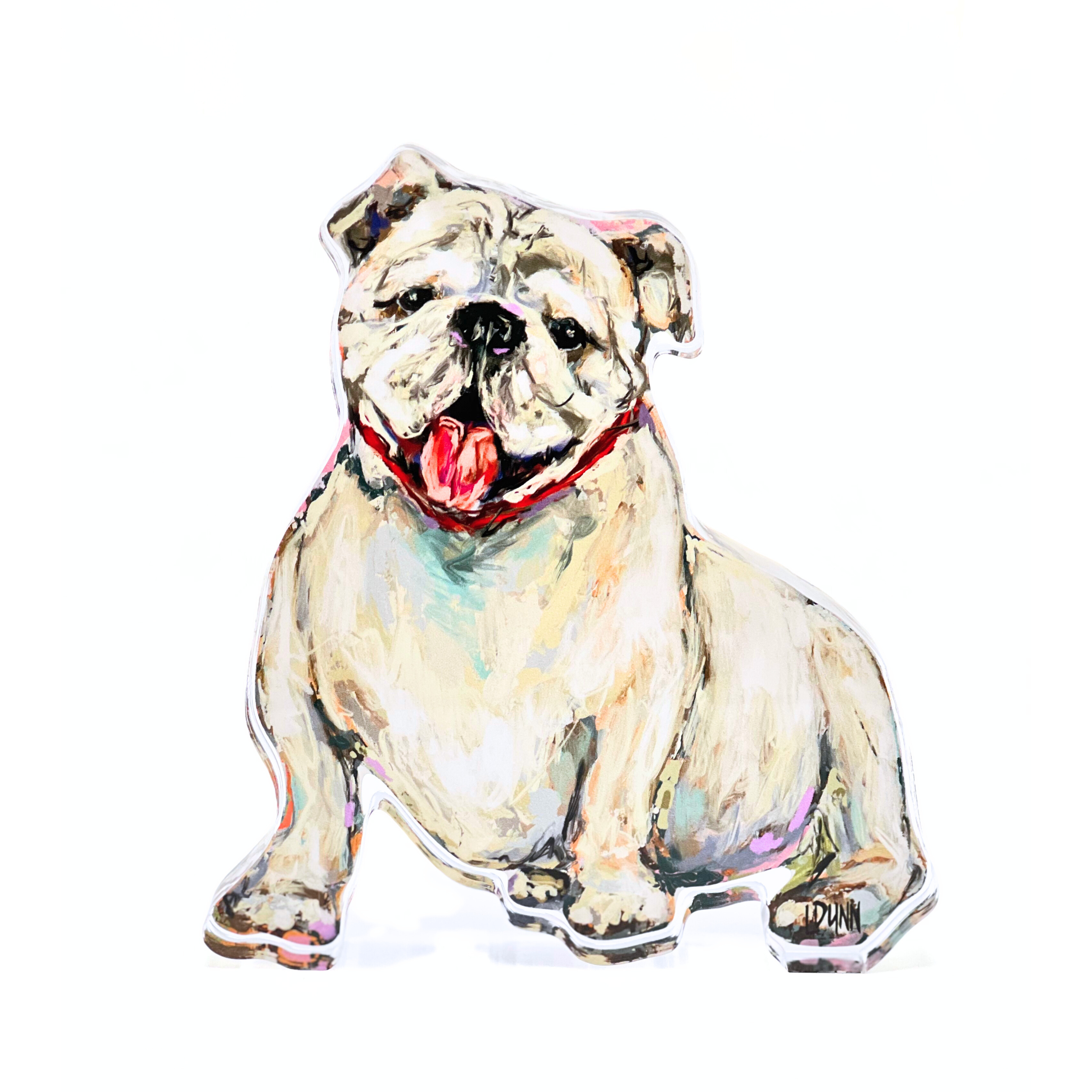 WHITE ACRYLIC BULLDOG