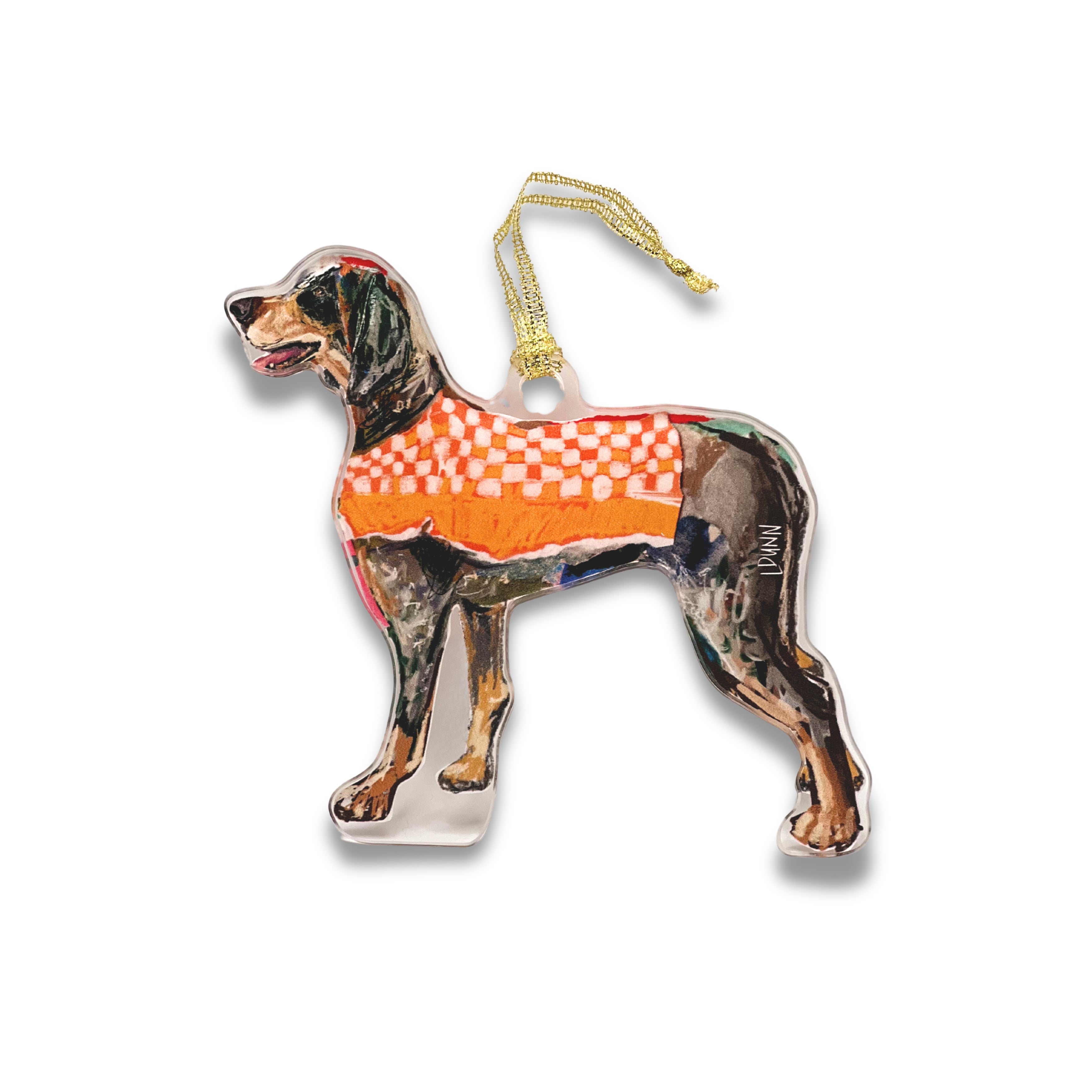 TENNESSEE GAMEDAY DOG ACRYLIC MASCOT ORNAMENT