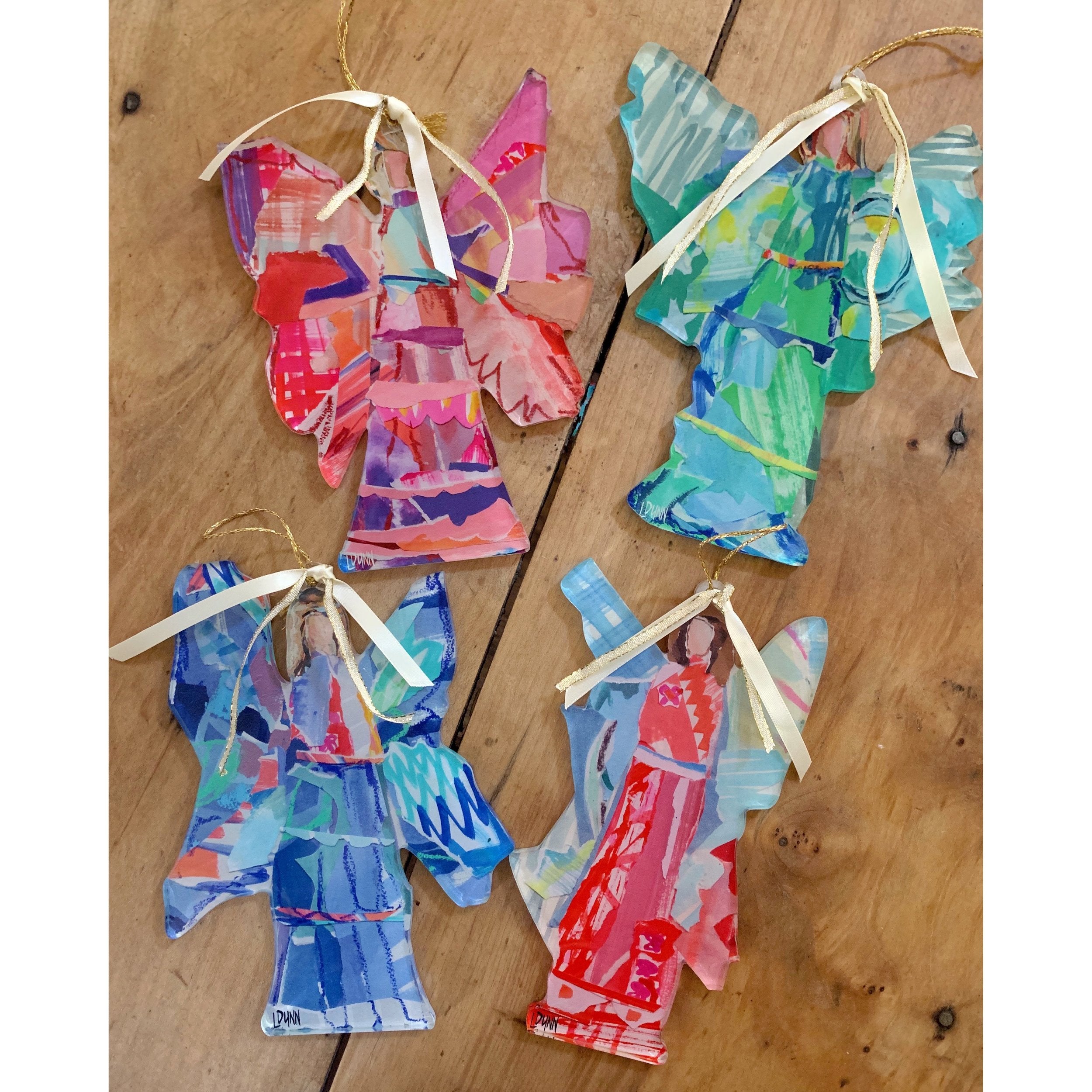 Christmas acrylic angel ornaments with wings