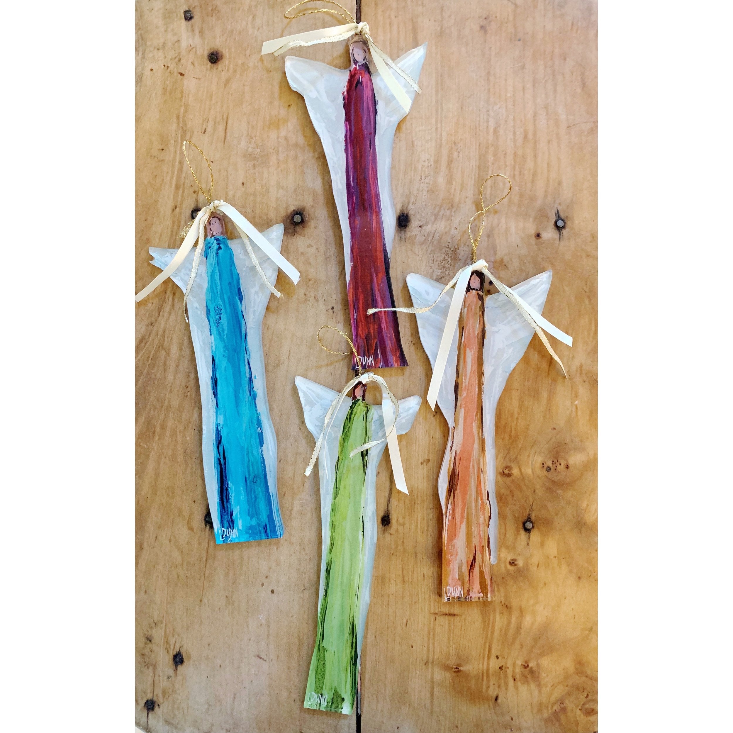 acrylic tall angel ornament with wings