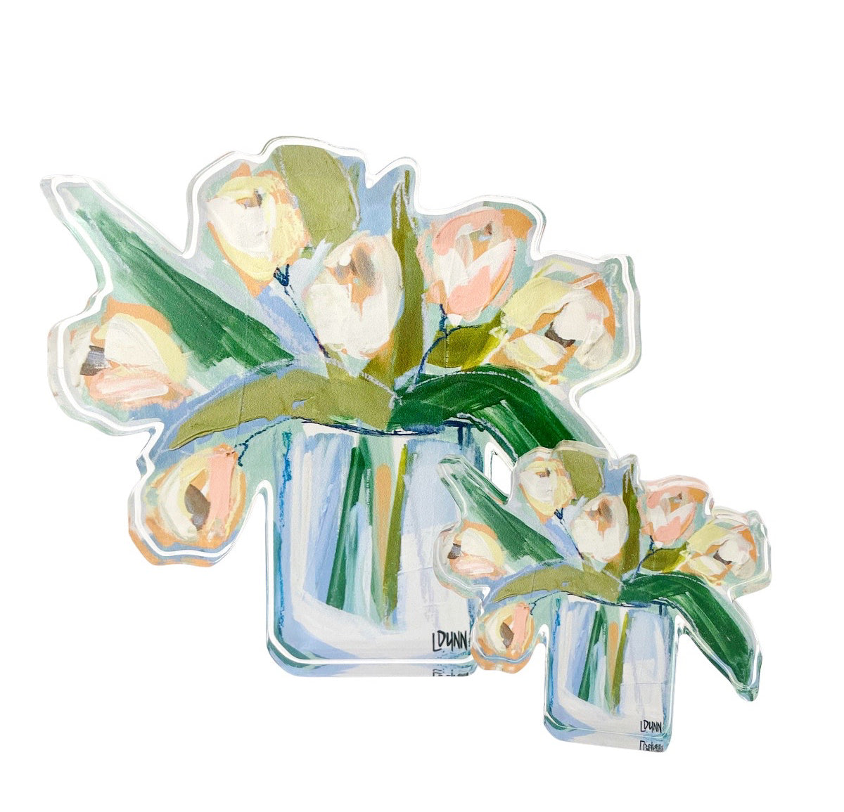 WHITE TULIPS ACRYLIC BLOOM BLOCK