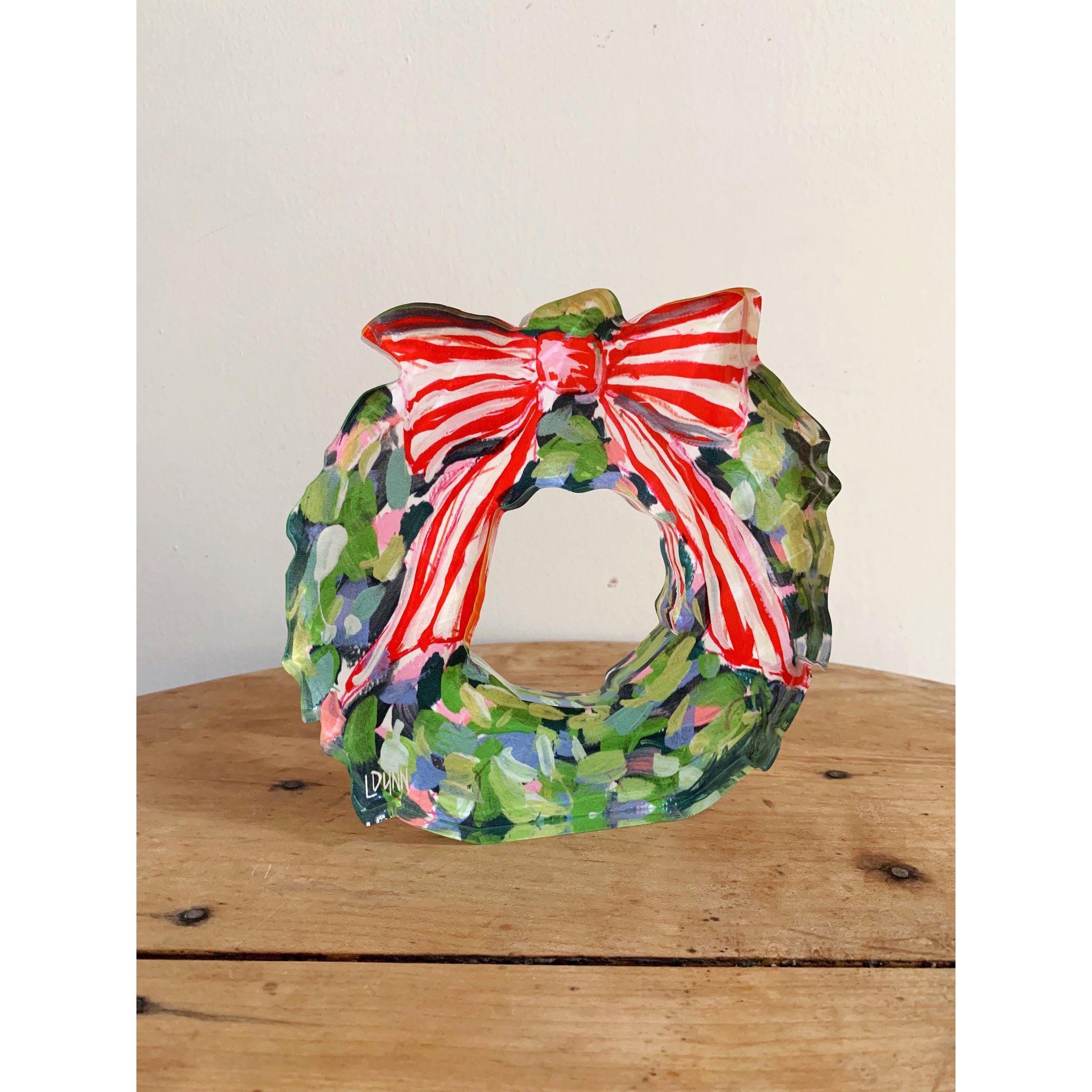 Acrylic Christmas wreath with bow