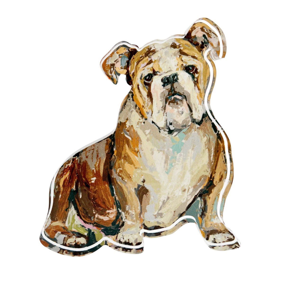 Bulldog acrylic cutout stand alone