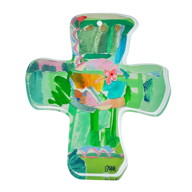 GREEN EVERLASTING LOVE ACRYLIC CROSS