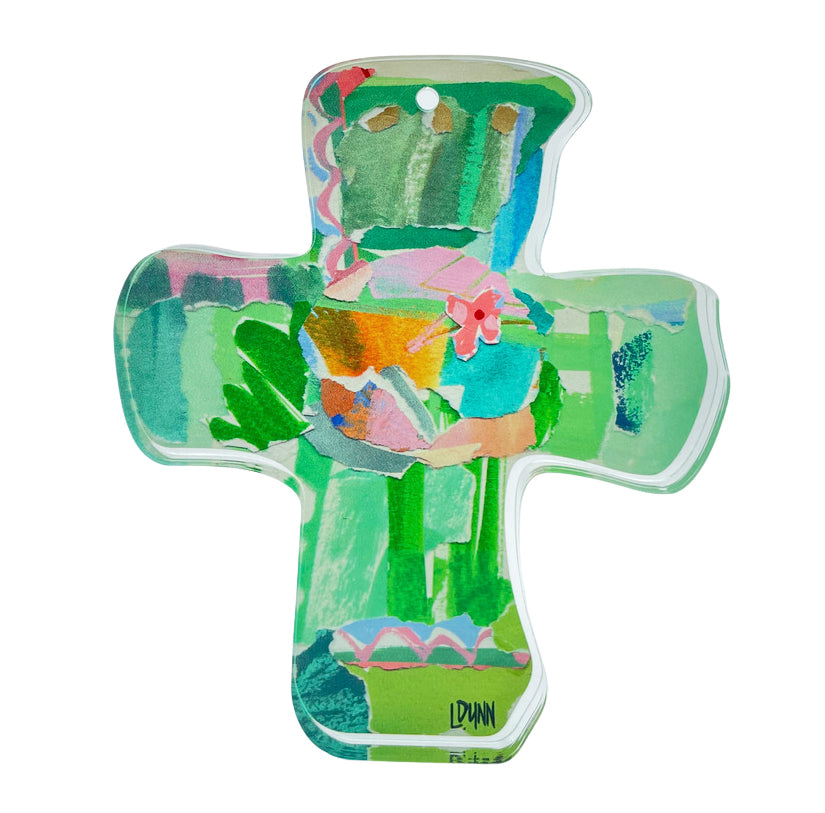 GREEN EVERLASTING LOVE ACRYLIC CROSS