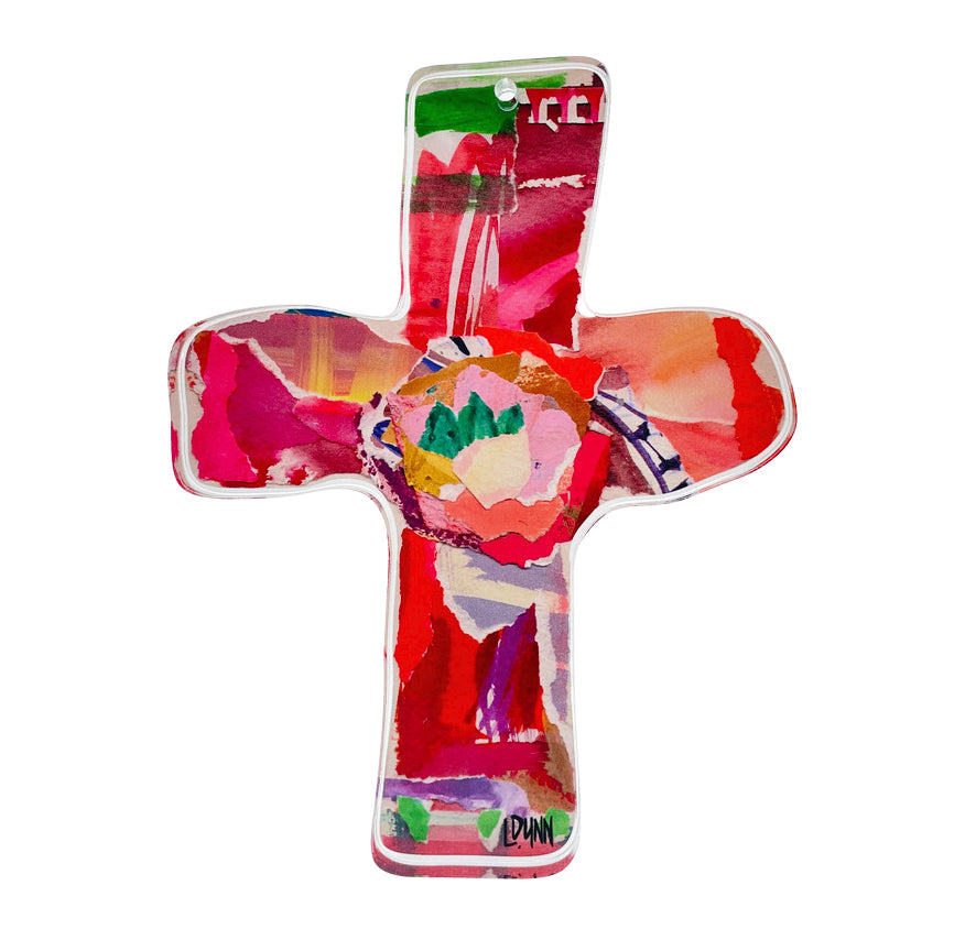 RED EVERLASTING LOVE ACRYLIC CROSS